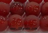 CAG8915 15.5 inches 10mm round matte red agate beads wholesale