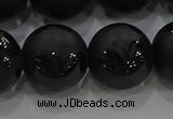 CAG8928 15.5 inches 12mm round matte black agate beads wholesale