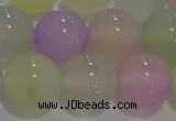 CAG8933 15.5 inches 10mm round matte colorful agate beads wholesale