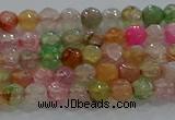 CAG8938 15.5 inches 4mm faceted round fire crackle agate beads