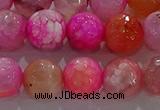 CAG8965 15.5 inches 10mm faceted round fire crackle agate beads