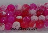 CAG8970 15.5 inches 4mm faceted round fire crackle agate beads