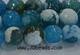 CAG9001 15.5 inches 8mm faceted round fire crackle agate beads