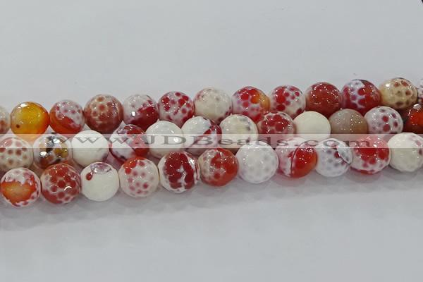 CAG9019 15.5 inches 16mm faceted round fire crackle agate beads