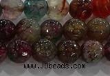 CAG9022 15.5 inches 8mm faceted round fire crackle agate beads