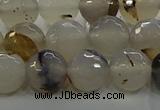 CAG9037 15.5 inches 10mm faceted round dragon veins agate beads