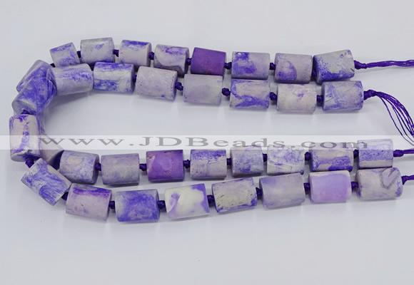 CAG9076 15.5 inches 15*17mm - 15*20mm tube dragon veins agate beads