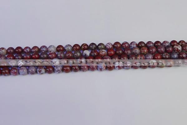 CAG9121 15.5 inches 6mm round red lightning agate beads