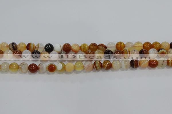 CAG9156 15.5 inches 8mm round line agate beads wholesale