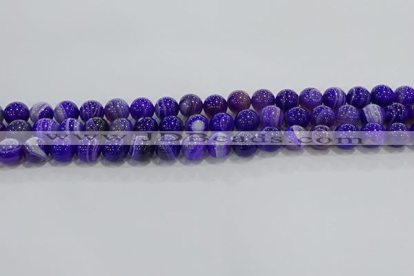 CAG9171 15.5 inches 8mm round line agate beads wholesale