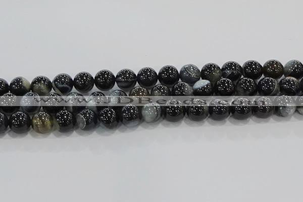 CAG9188 15.5 inches 12mm round line agate beads wholesale