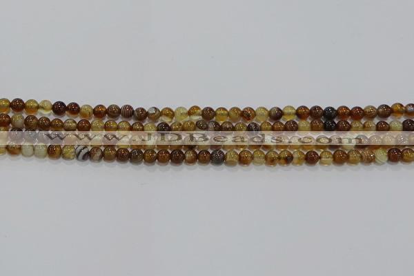 CAG9192 15.5 inches 4mm round line agate gemstone beads