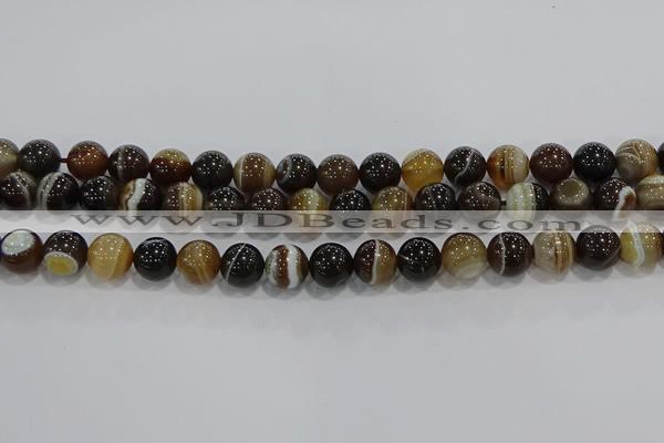 CAG9204 15.5 inches 10mm round line agate gemstone beads