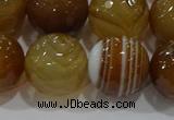 CAG9216 15.5 inches 14mm faceted round line agate gemstone beads