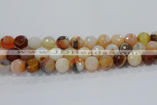 CAG9226 15.5 inches 16mm faceted round line agate beads wholesale