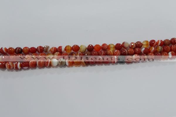 CAG9229 15.5 inches 4mm faceted round line agate beads wholesale