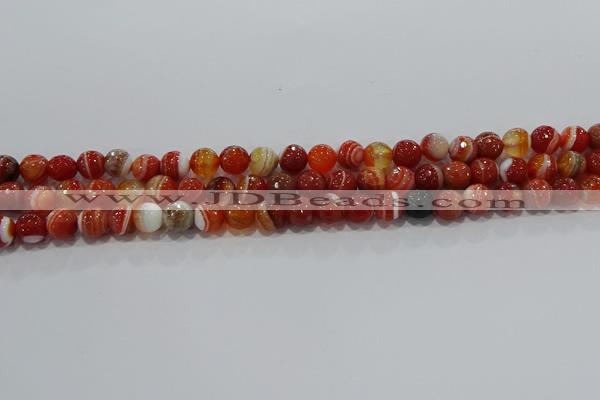 CAG9230 15.5 inches 6mm faceted round line agate beads wholesale