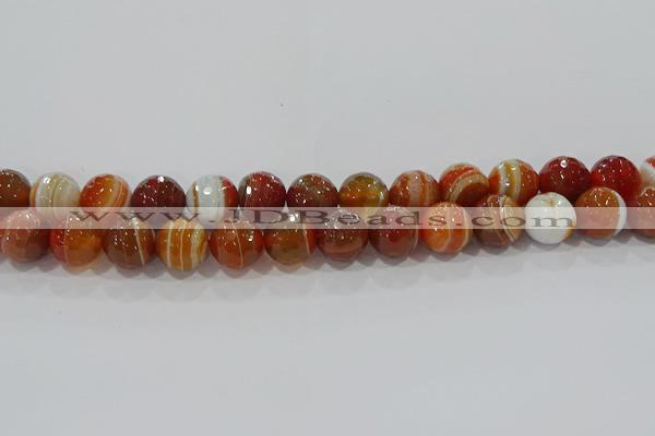 CAG9233 15.5 inches 12mm faceted round line agate beads wholesale