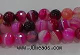 CAG9239 15.5 inches 4mm faceted round line agate beads wholesale