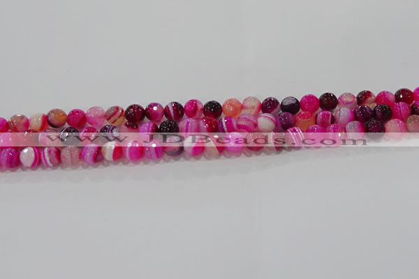 CAG9240 15.5 inches 6mm faceted round line agate beads wholesale