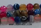 CAG9255 15.5 inches 4mm faceted round line agate beads wholesale