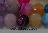 CAG9259 15.5 inches 12mm faceted round line agate beads wholesale