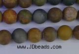 CAG9281 15.5 inches 6mm round matte ocean jasper beads wholesale