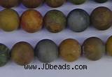 CAG9282 15.5 inches 8mm round matte ocean jasper beads wholesale