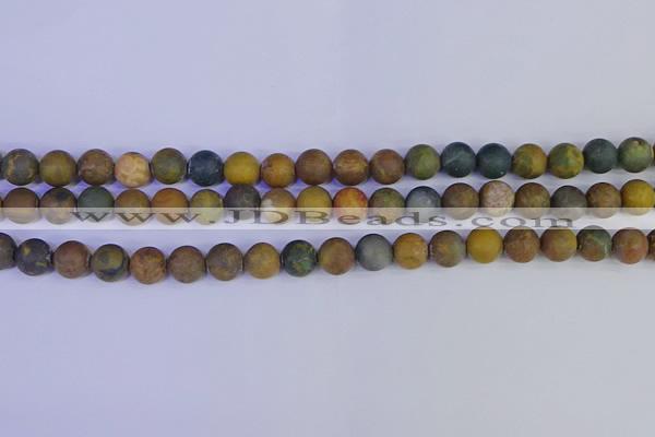 CAG9282 15.5 inches 8mm round matte ocean jasper beads wholesale