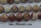 CAG9291 15.5 inches 6mm round matte Mexican crazy lace agate beads