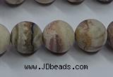 CAG9294 15.5 inches 12mm round matte Mexican crazy lace agate beads