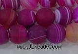 CAG9328 15.5 inches 10mm round matte line agate beads wholesale