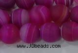 CAG9329 15.5 inches 12mm round matte line agate beads wholesale