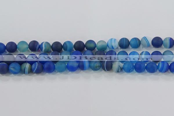 CAG9333 15.5 inches 10mm round matte line agate beads wholesale