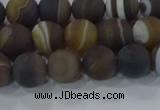 CAG9338 15.5 inches 8mm round matte line agate beads wholesale