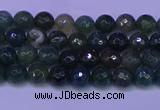 CAG9360 15.5 inches 4mm faceted round moss agate beads wholesale