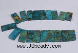 CAG9417 Top drilled 20*35mm - 20*45mm rectangle ocean agate beads