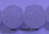 CAG9432 7.5 inches 18mm coin white plated druzy agate beads