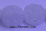 CAG9433 7.5 inches 20mm coin white plated druzy agate beads