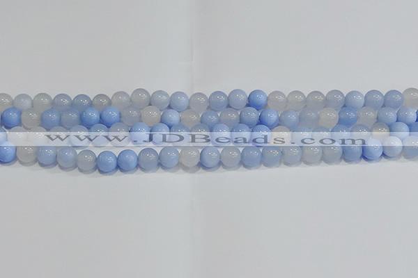 CAG9446 15.5 inches 6mm round blue agate beads wholesale