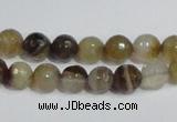 CAG945 16 inches 8mm faceted round madagascar agate gemstone beads