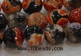 CAG9458 15.5 inches 10mm faceted round fire crackle agate beads