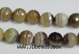 CAG946 16 inches 10mm faceted round madagascar agate gemstone beads