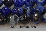 CAG9462 15.5 inches 8mm faceted round fire crackle agate beads