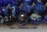 CAG9463 15.5 inches 10mm faceted round fire crackle agate beads