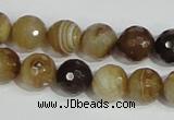 CAG947 16 inches 12mm faceted round madagascar agate gemstone beads