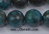 CAG9486 15.5 inches 16mm faceted round blue crazy lace agate beads