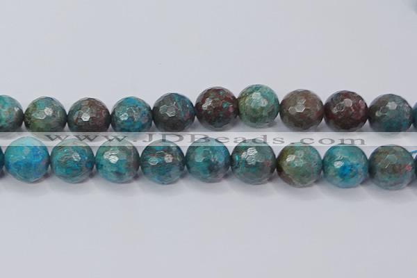 CAG9487 15.5 inches 18mm faceted round blue crazy lace agate beads