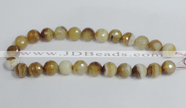 CAG949 16 inches 16mm faceted round madagascar agate gemstone beads