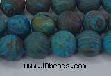 CAG9495 15.5 inches 10mm round matte blue crazy lace agate beads